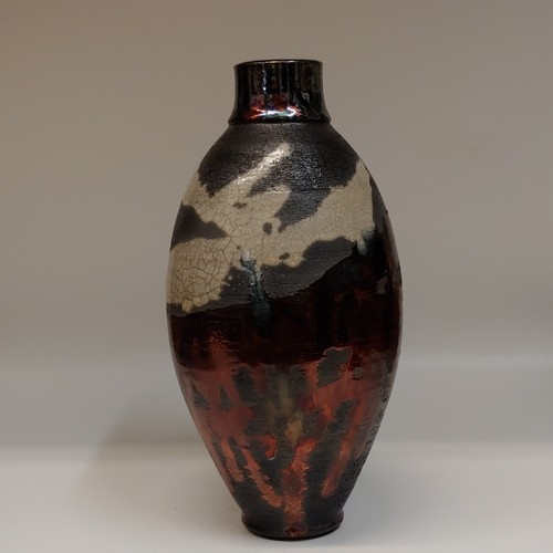 Click to view detail for #220719 Raku Copper, White Crackle and Black $29